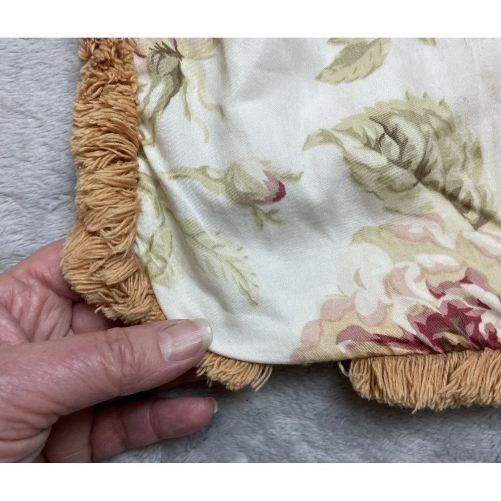 Charter Club Antique Floral King Size Duvet Cover 2 Euro Shams Reversible Fringe